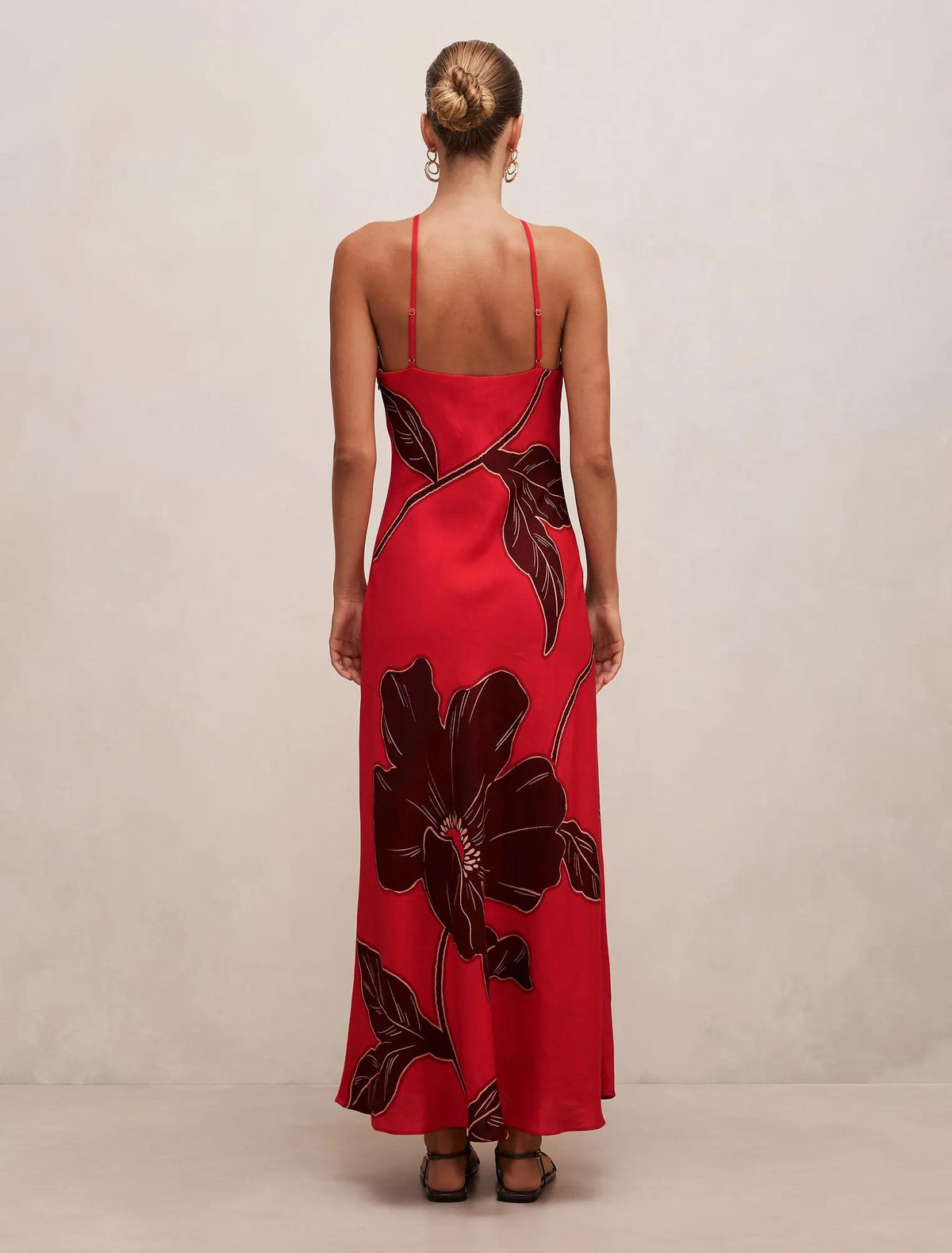 Nova Arrow Neck Maxi Dress Red Dryden