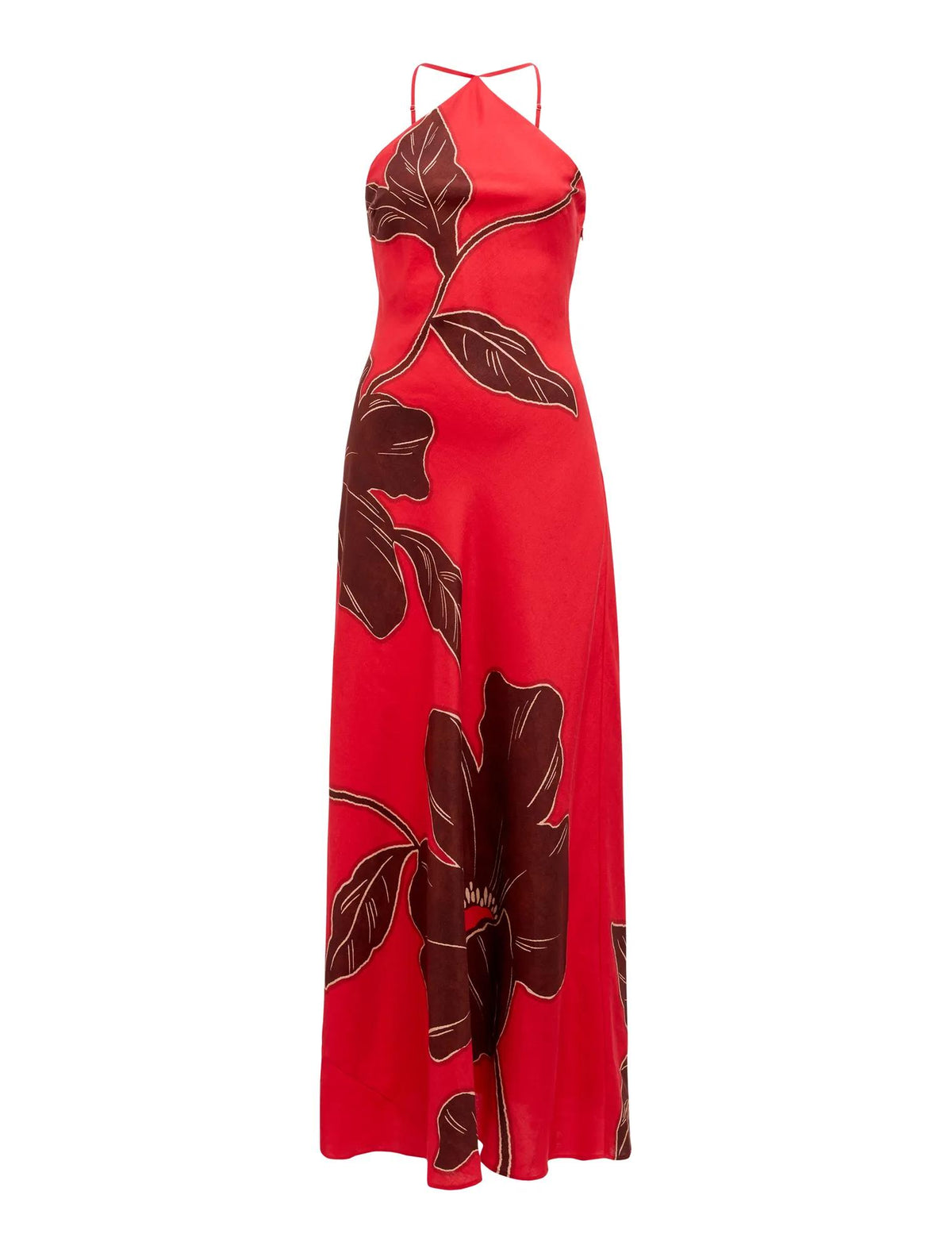 Nova Arrow Neck Maxi Dress Red Dryden_mannequin