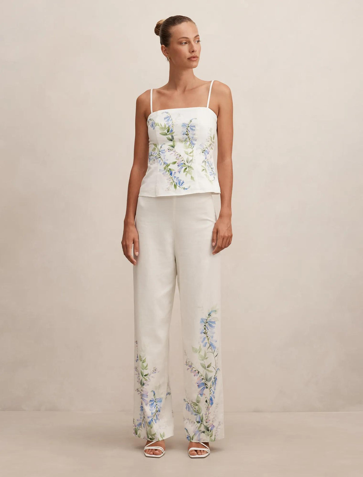Soleil Floral Placement Print Pant Wisteria Co-ord