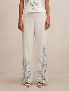 Soleil Floral Placement Print Pant Wisteria Co-ord