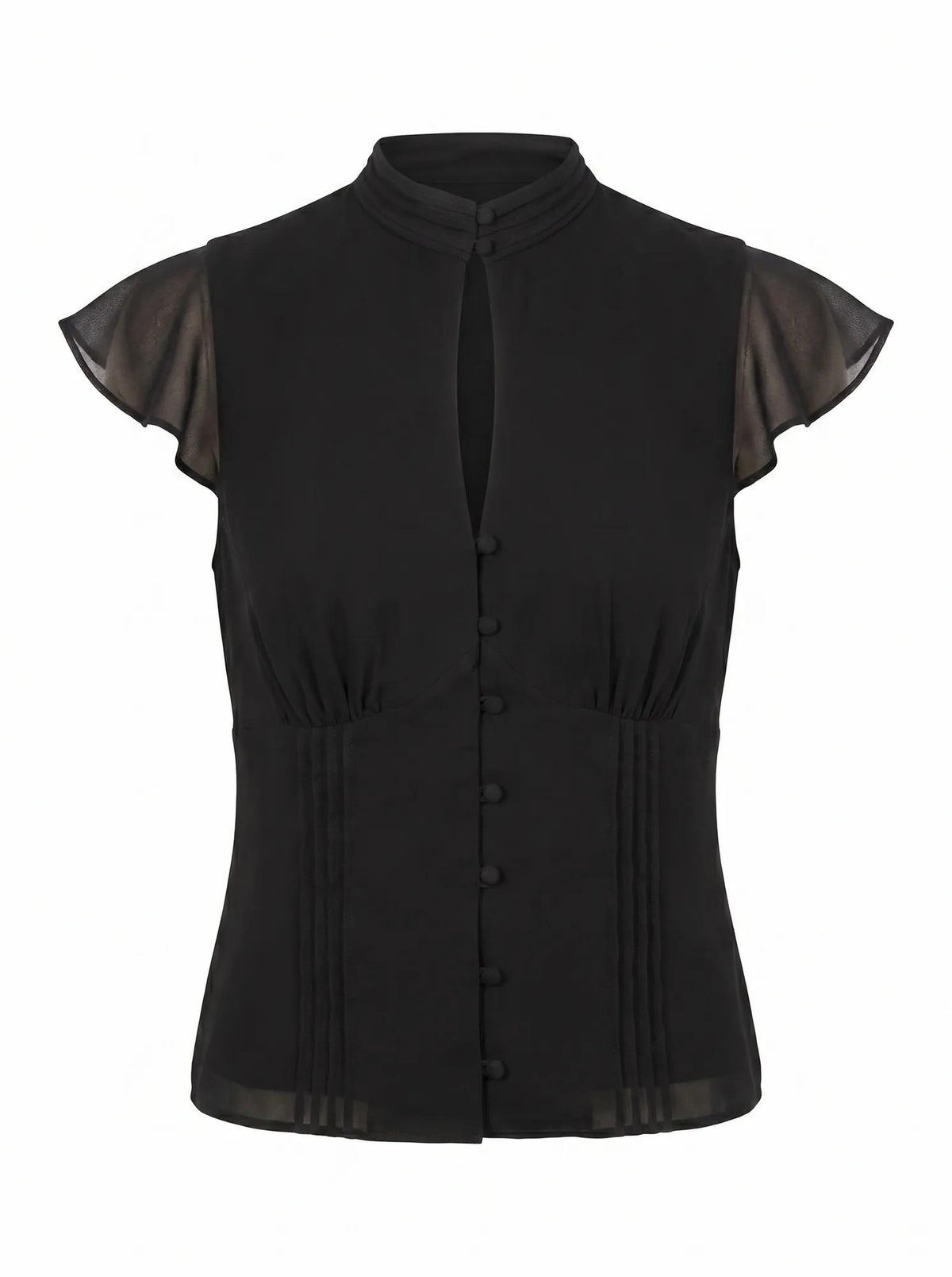 Eden Keyhole Blouse Black_mannequin