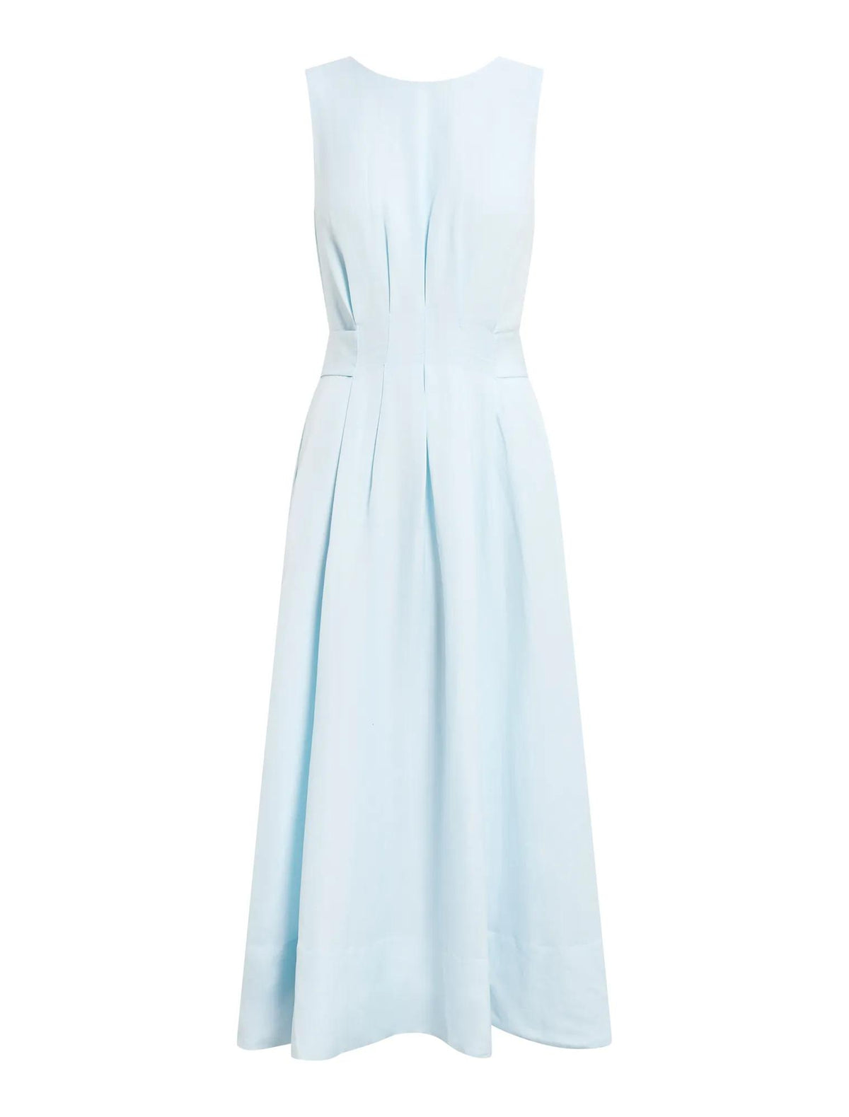 Rosie Linen Sleeveless Tuck Midi Dress Cooling Spray_mannequin