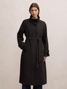 Florence Funnel Neck Trench Black