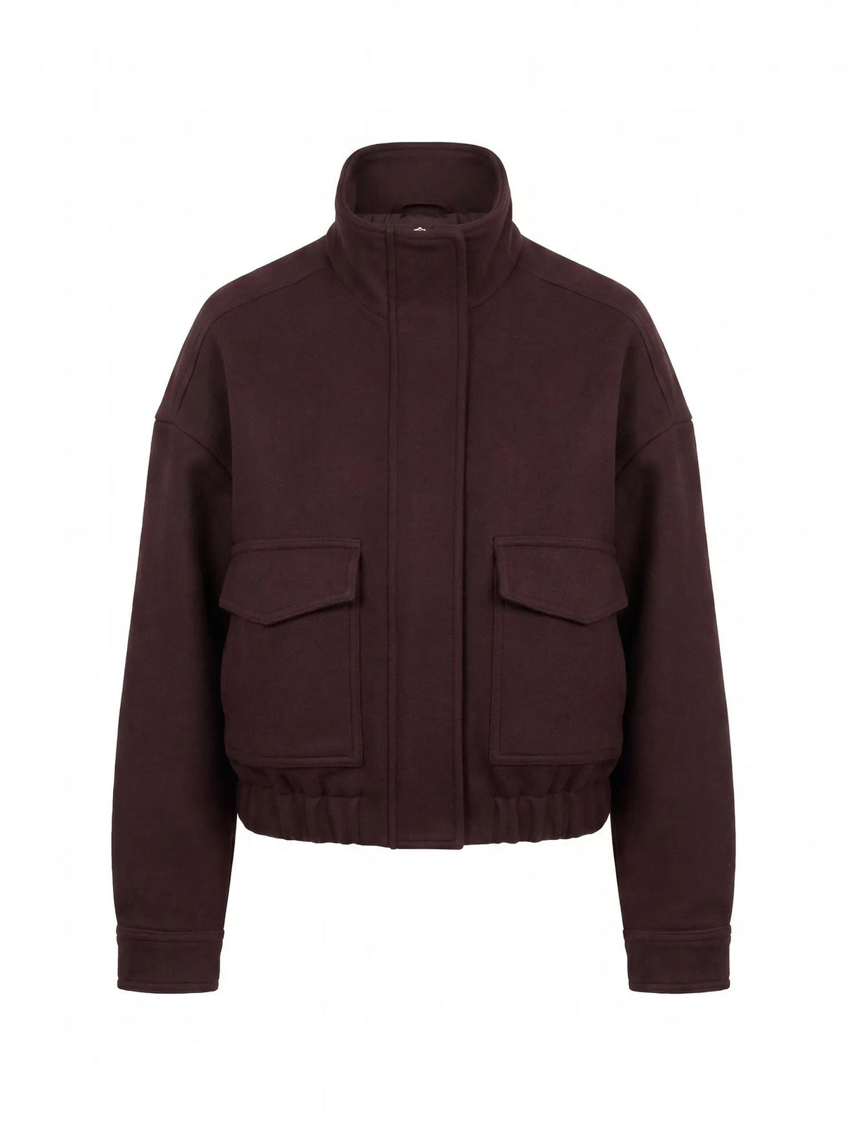Quinn Funnel Neck Jacket Plum_mannequin