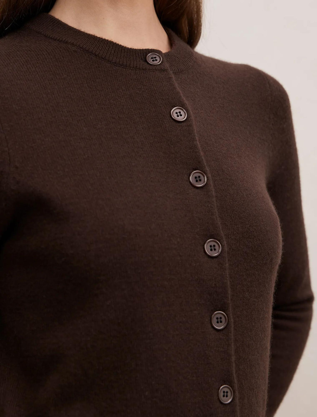 Haisley Merino Blend Knit Cardigan Chocolate