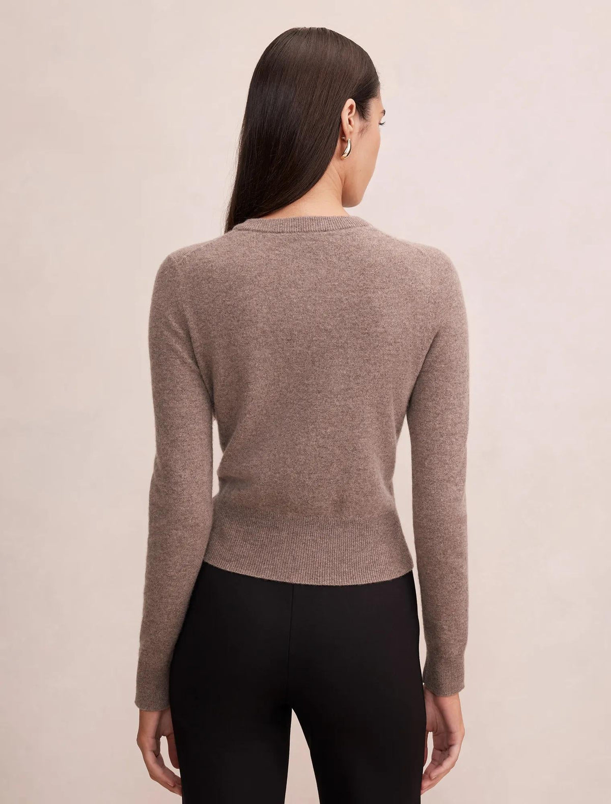 Haisley Merino Blend Knit Cardigan Mocha Brown