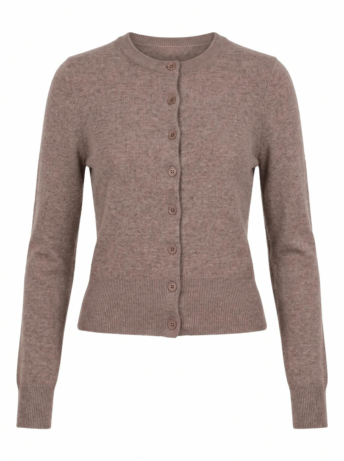 Haisley Merino Blend Knit Cardigan Mocha Brown_mannequin