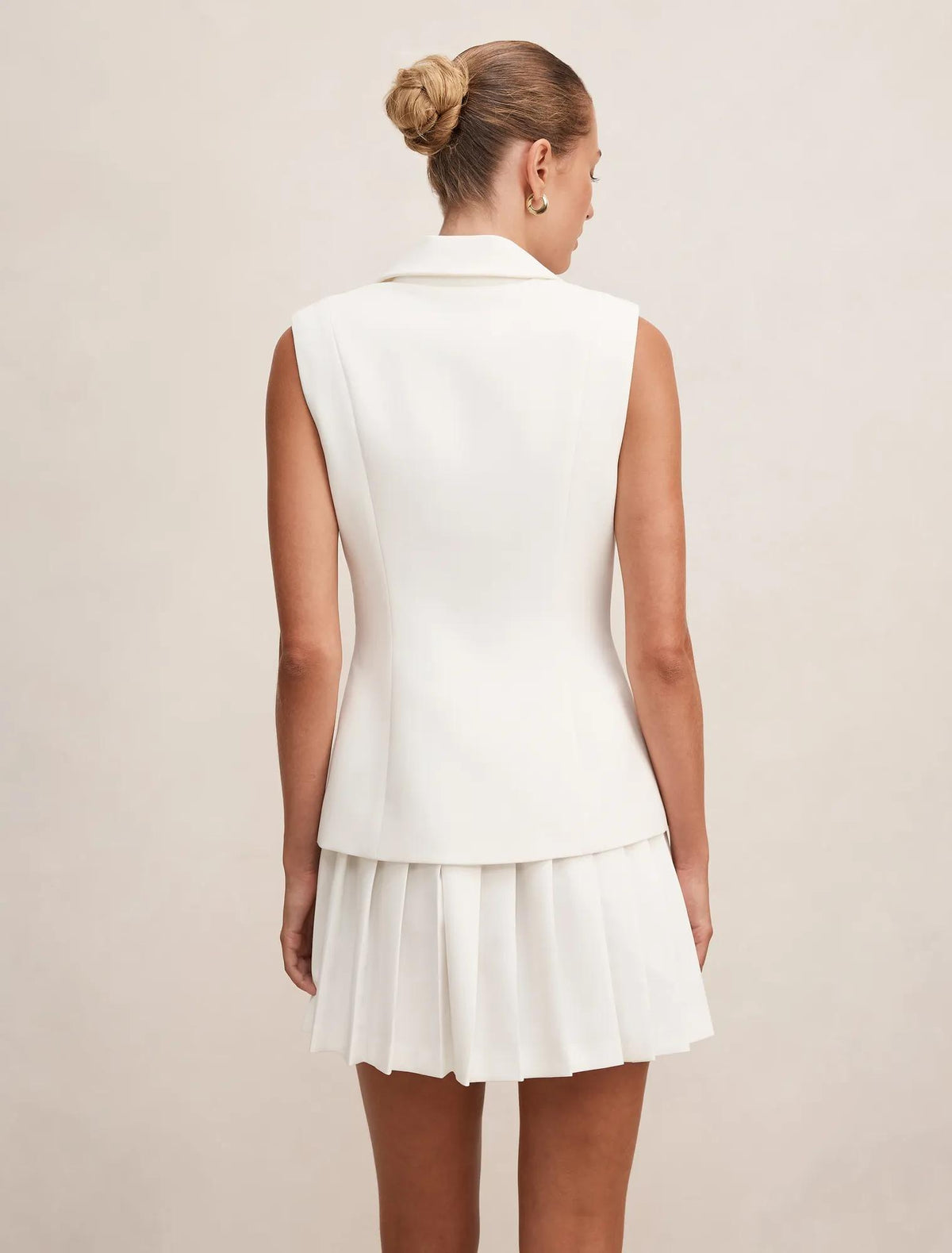 Lucy Sleeveless Blazer Mini Dress Porcelain
