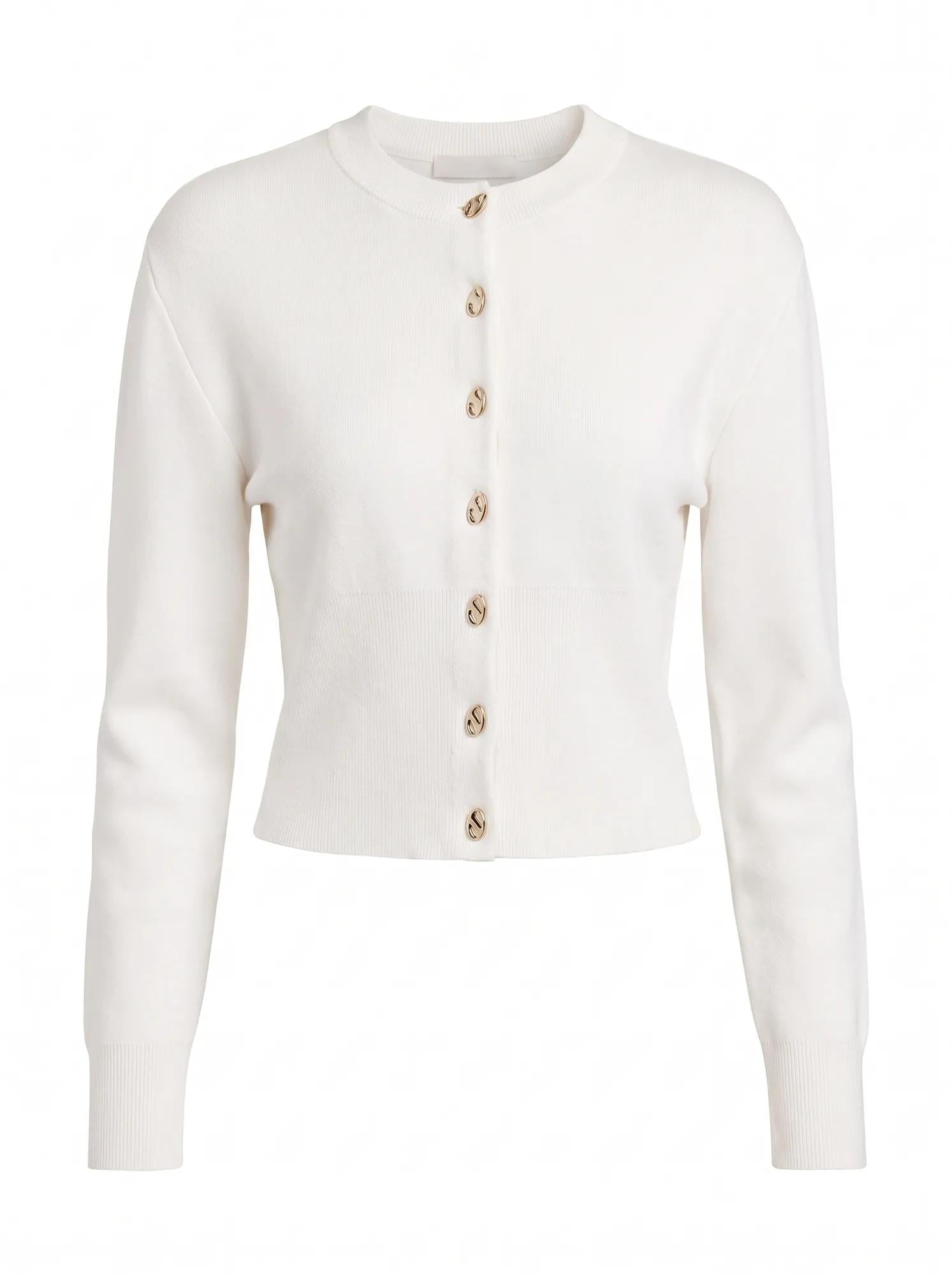 Kaia Deep Hem Cardigan Cream