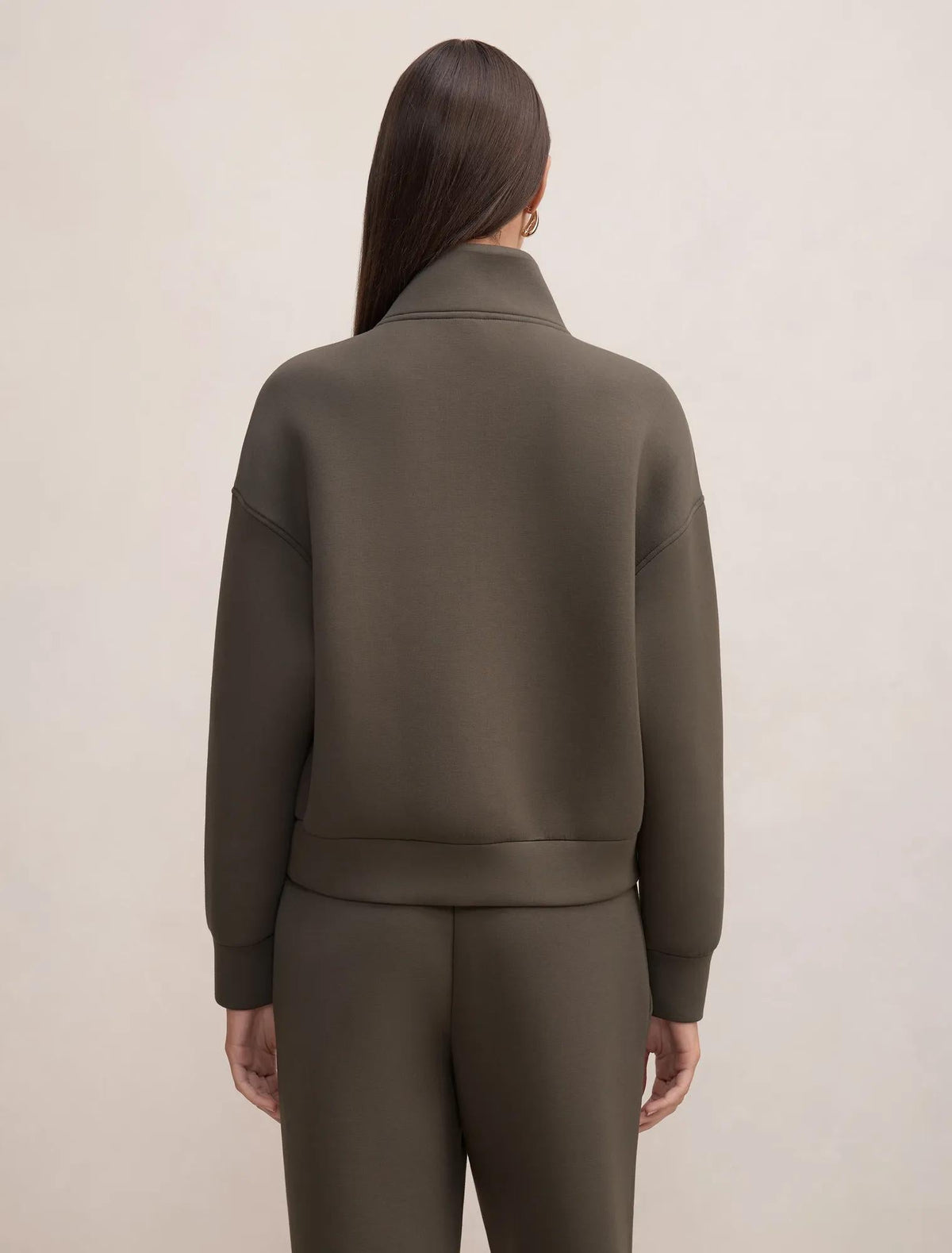 Hattie Zip Front Lounge Jumper Sage Moss