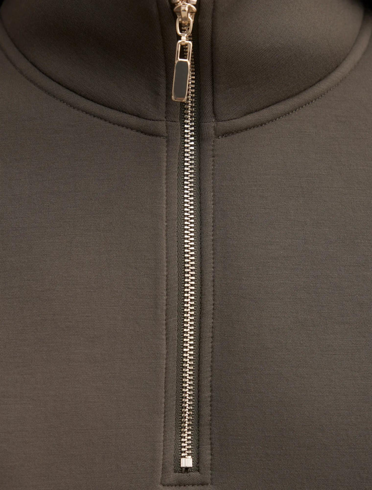 Hattie Zip Front Lounge Jumper Sage Moss