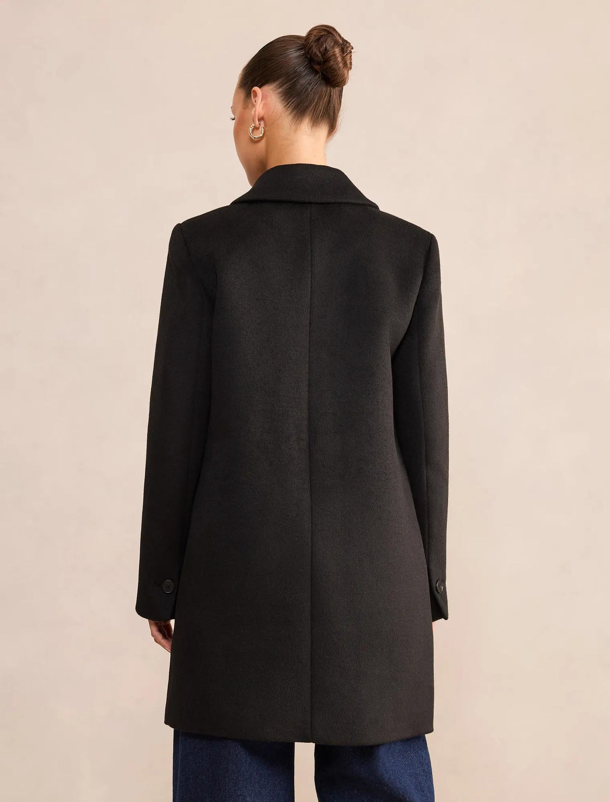 Avery Petite Single Breasted Coat Black