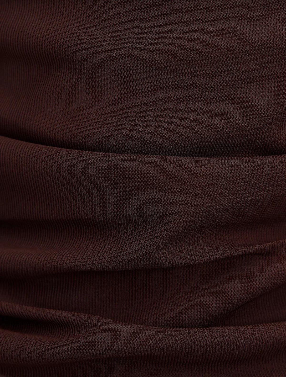 Halston Roll Neck Long Sleeve Top Chocolate Freckle