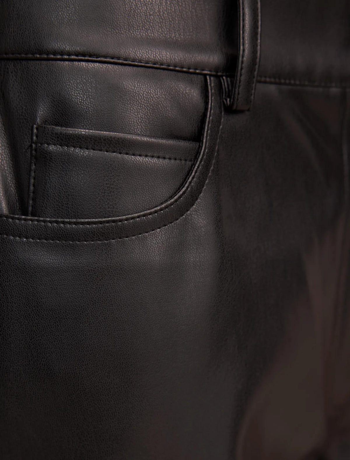 Cara Faux Leather Barrel Leg Pants Black