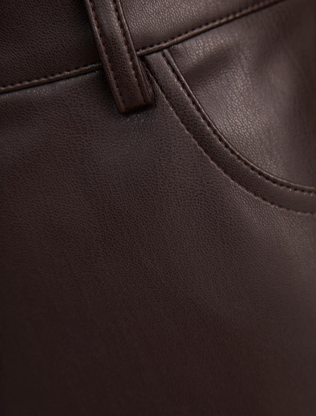 Cara Faux Leather Barrel Leg Pants Chocolate