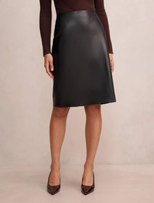 Gigi Faux Leather Pencil Skirt Black