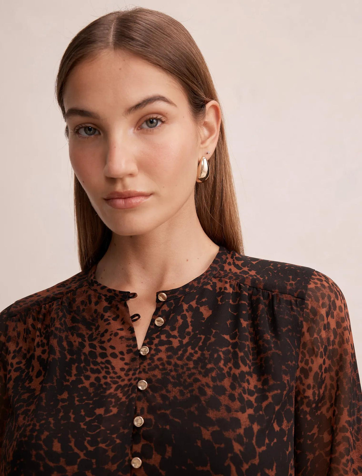 Rinna Printed Blouse Flecked Spot