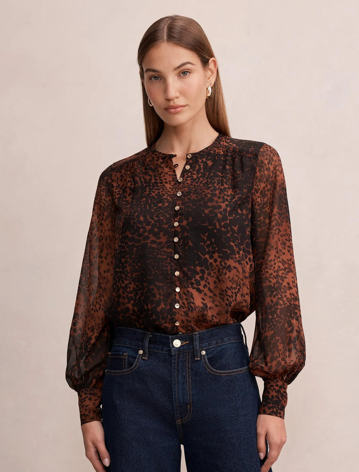 Rinna Printed Blouse Flecked Spot