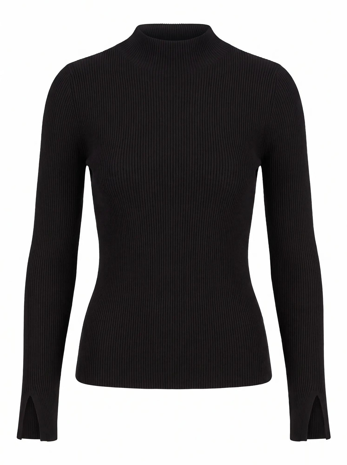 Sienna High Neck Knit Top Black mannequin