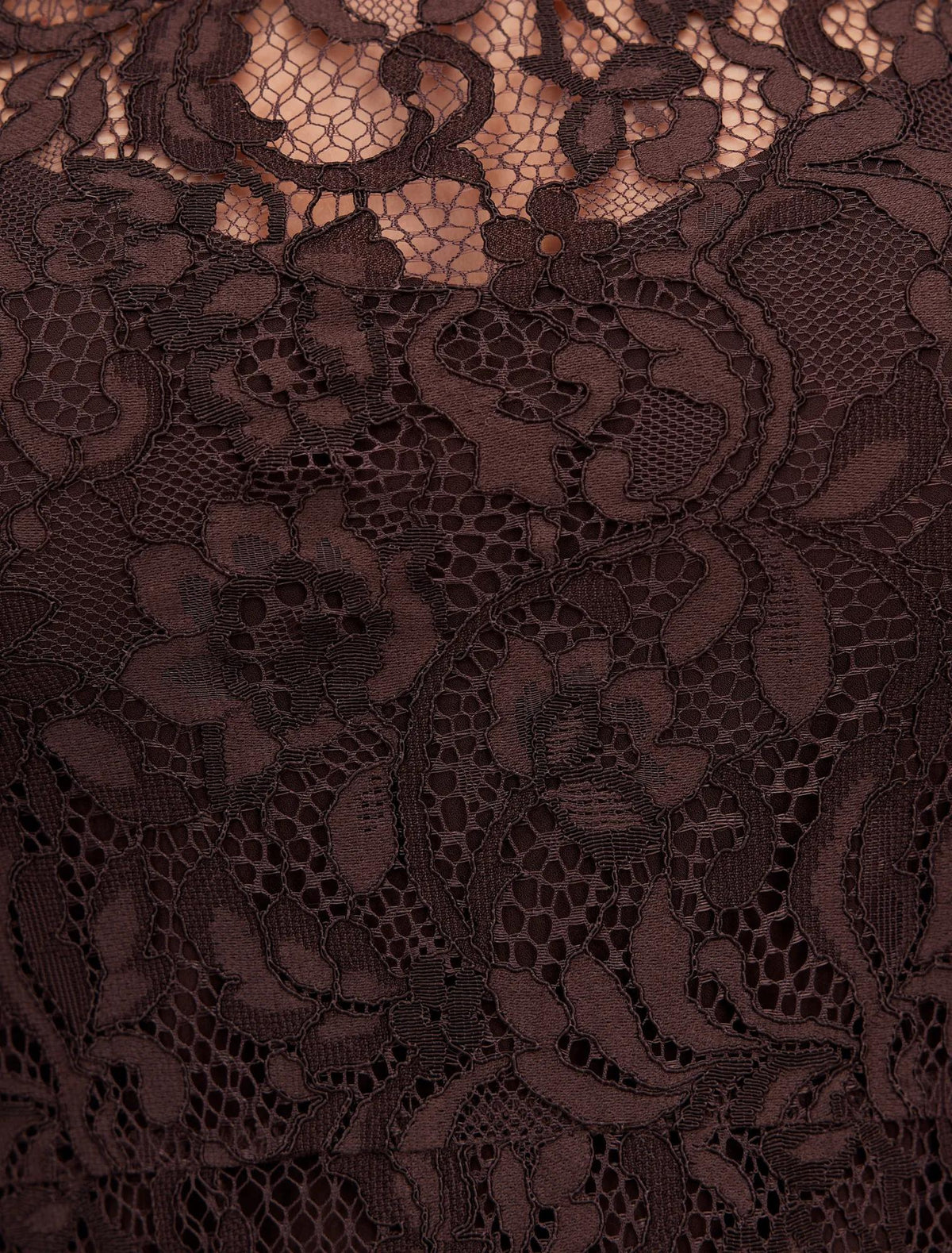 Arielle Lace Midi Dress Plum Brown