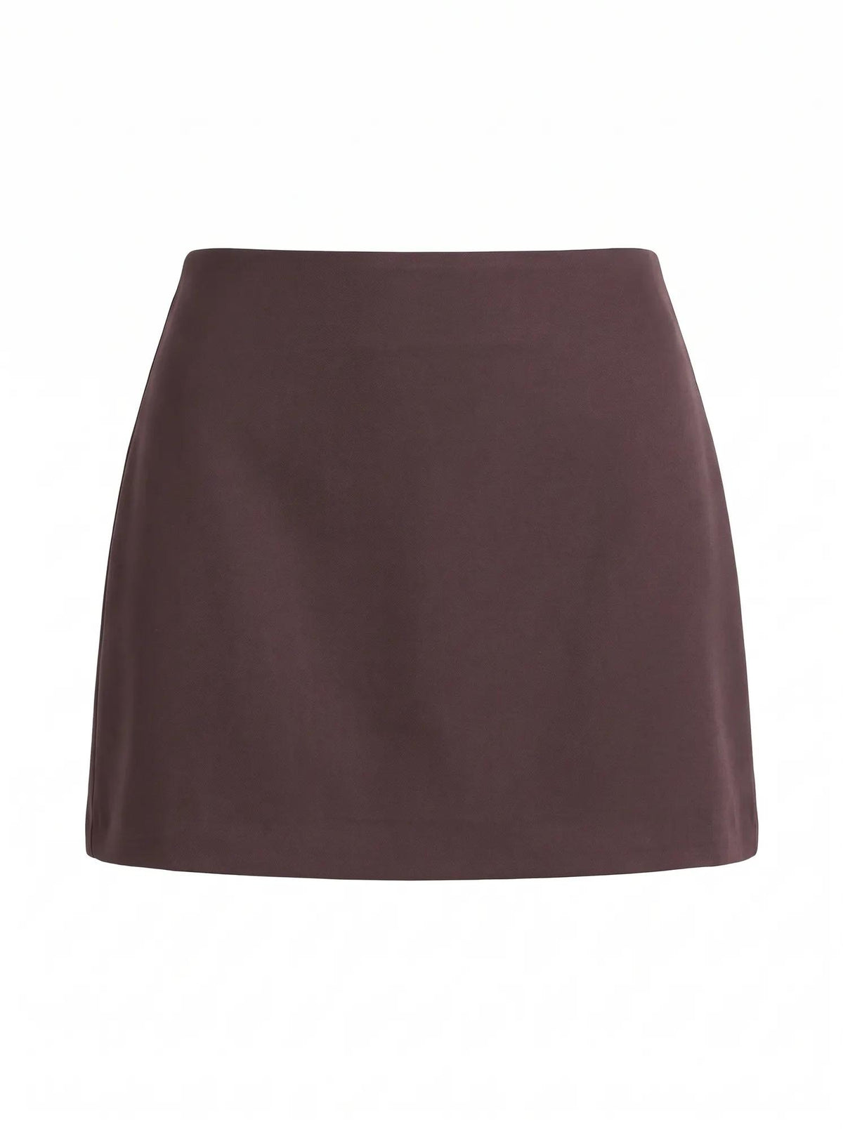 Tarni Satin Mini Skirt Plum Brown Co-ord_mannequin