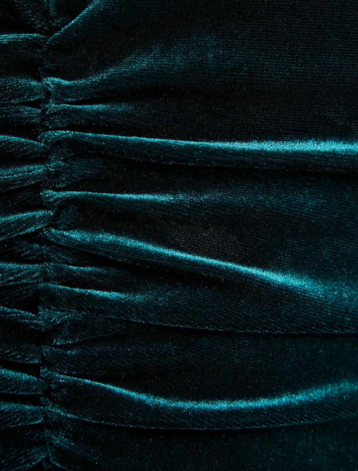 Elma Petite Velvet Ruched Maxi Dark Green