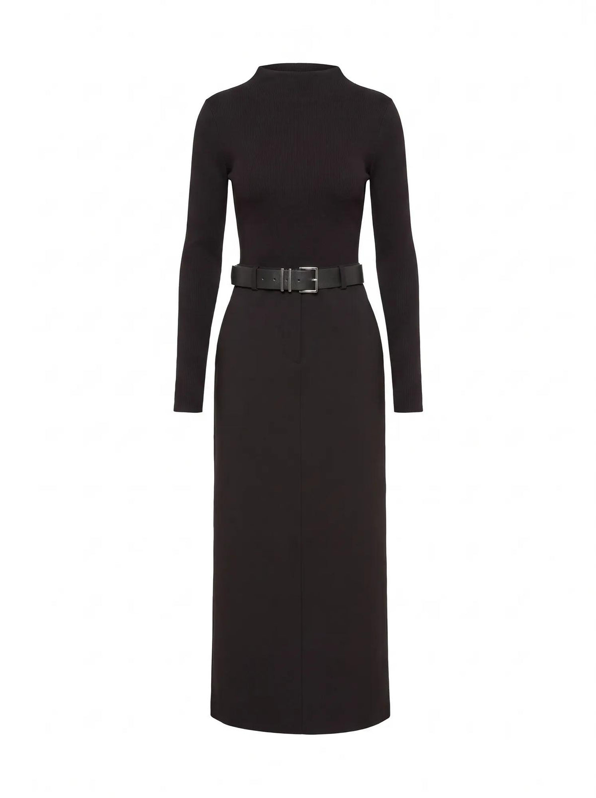 Edwina Petite 2-in-1 Midi Dress Black_mannequin