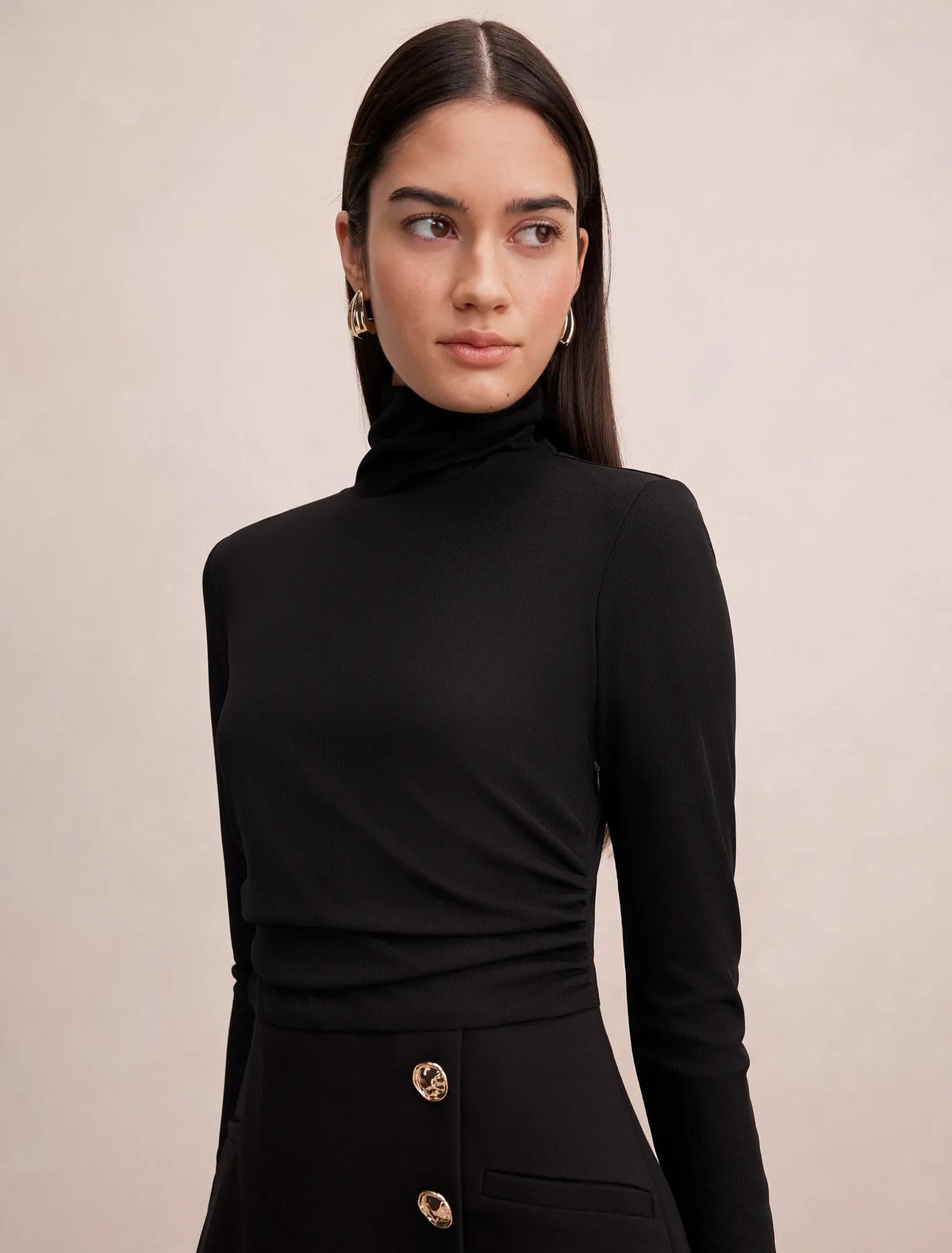 Bronwyn 2-in-1 Wrap Mini Dress Black
