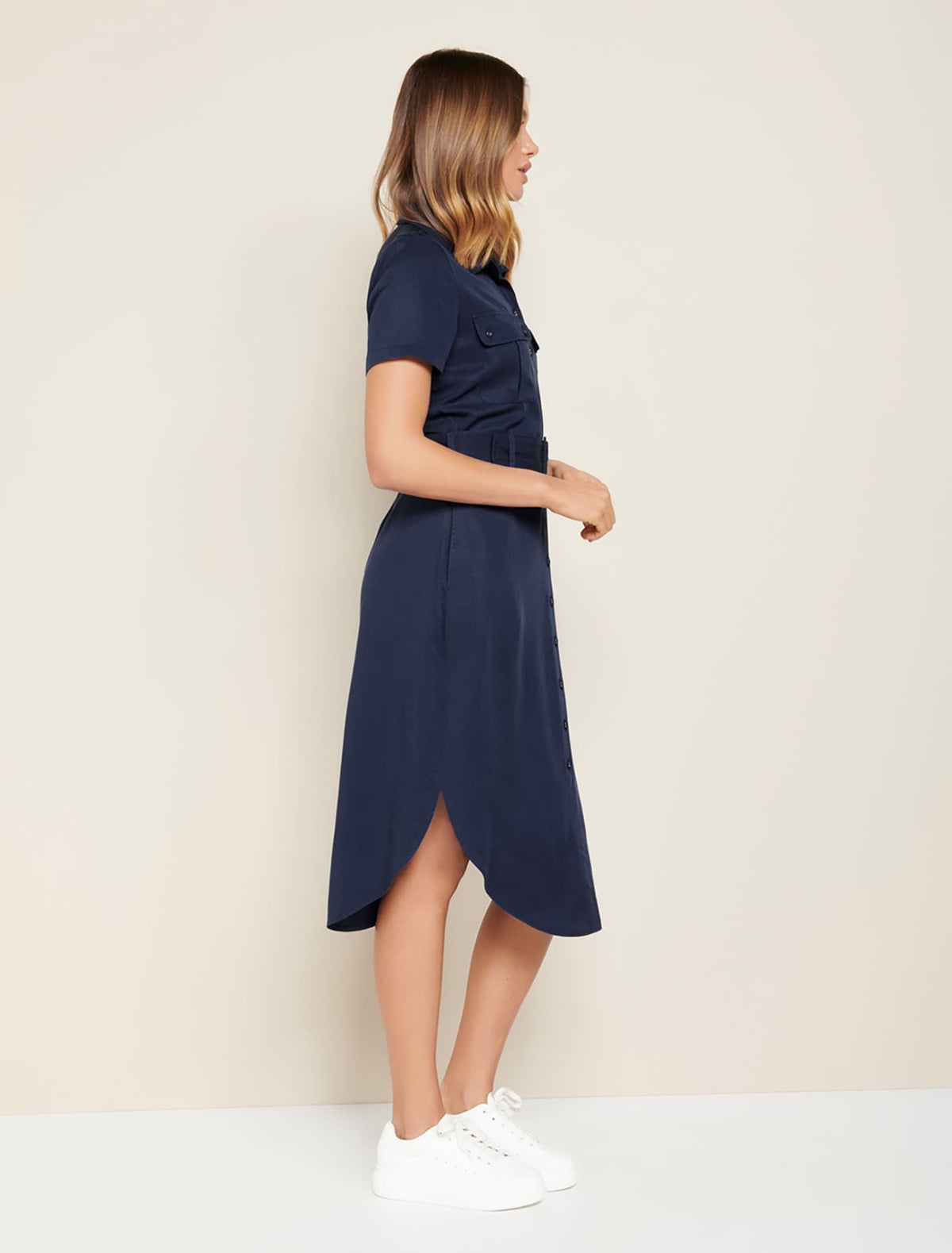 Gaia Utility Midi Dress DARK ROMANCE_mannequin