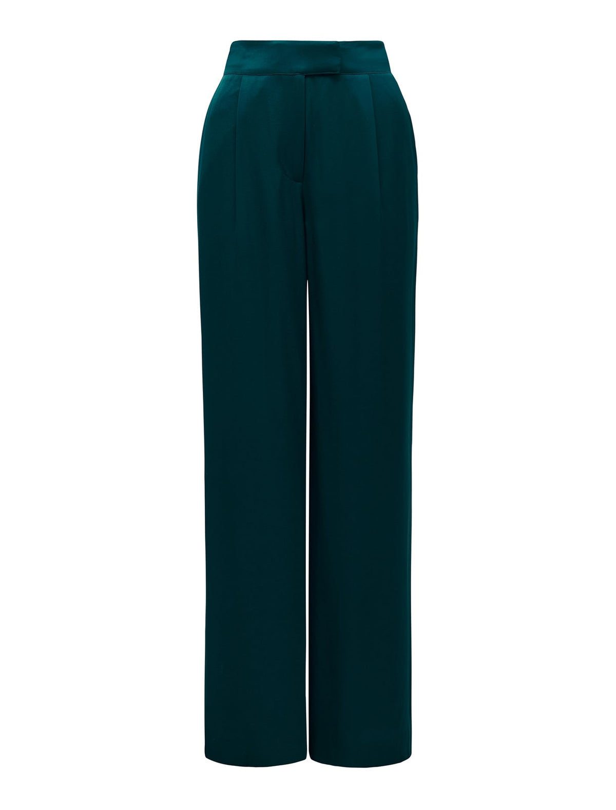 Alora Satin Wide-Leg Pants Reflective Teal Suit_mannequin