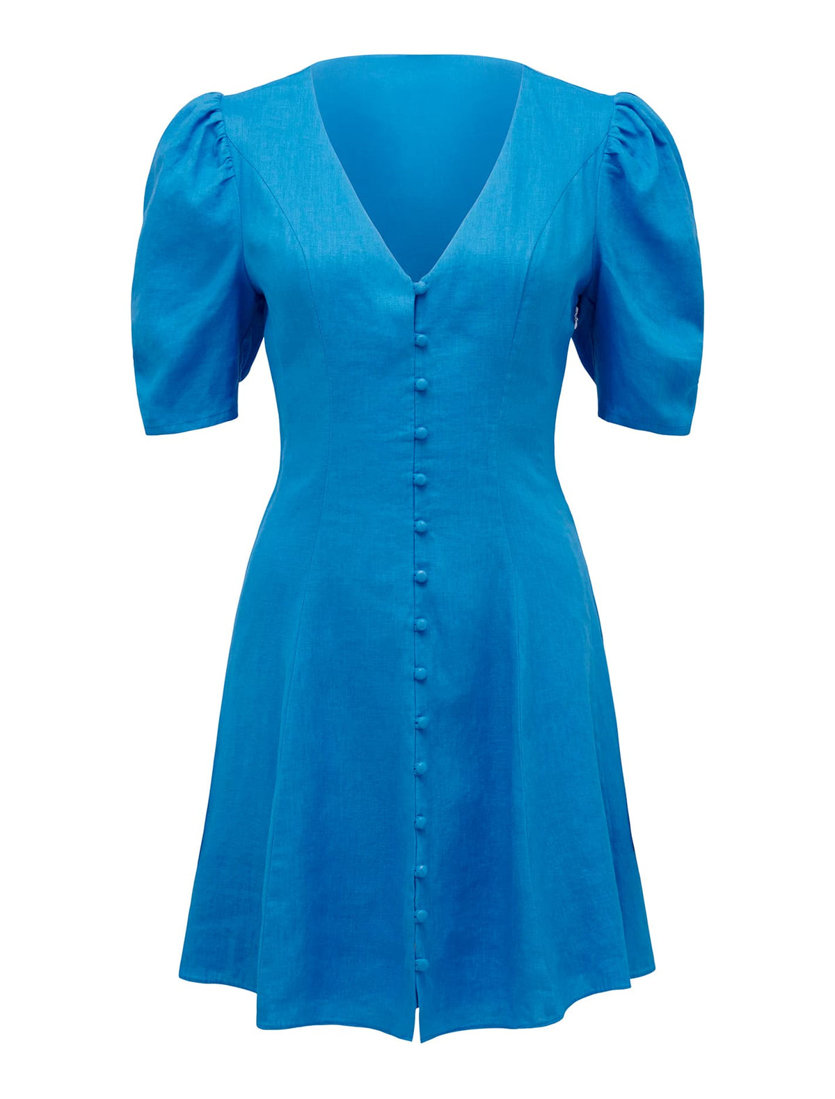 Rowan Linen Tea Dress Vivid Cornflower_mannequin