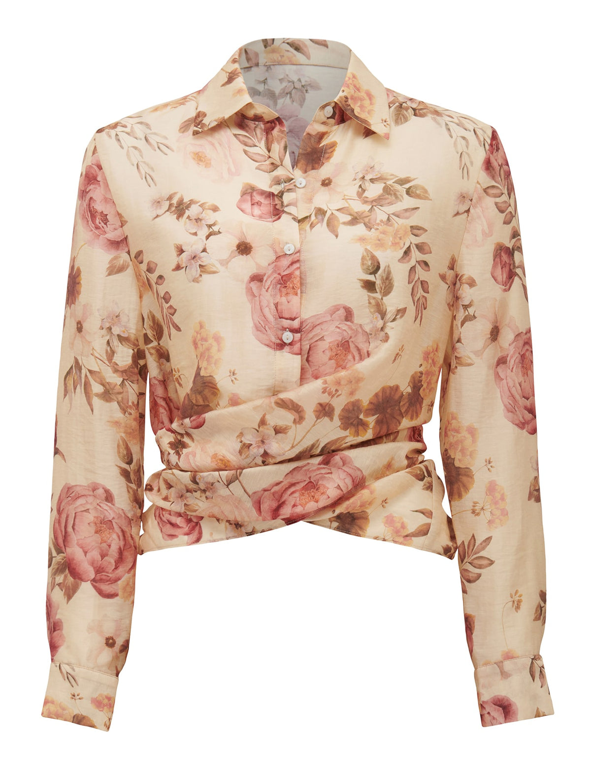 Talulah Wrap Shirt Hillview Floral_mannequin