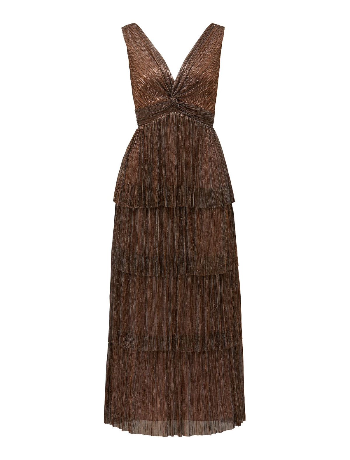 Jade Petite Plisse Midi Dress Bronze_mannequin