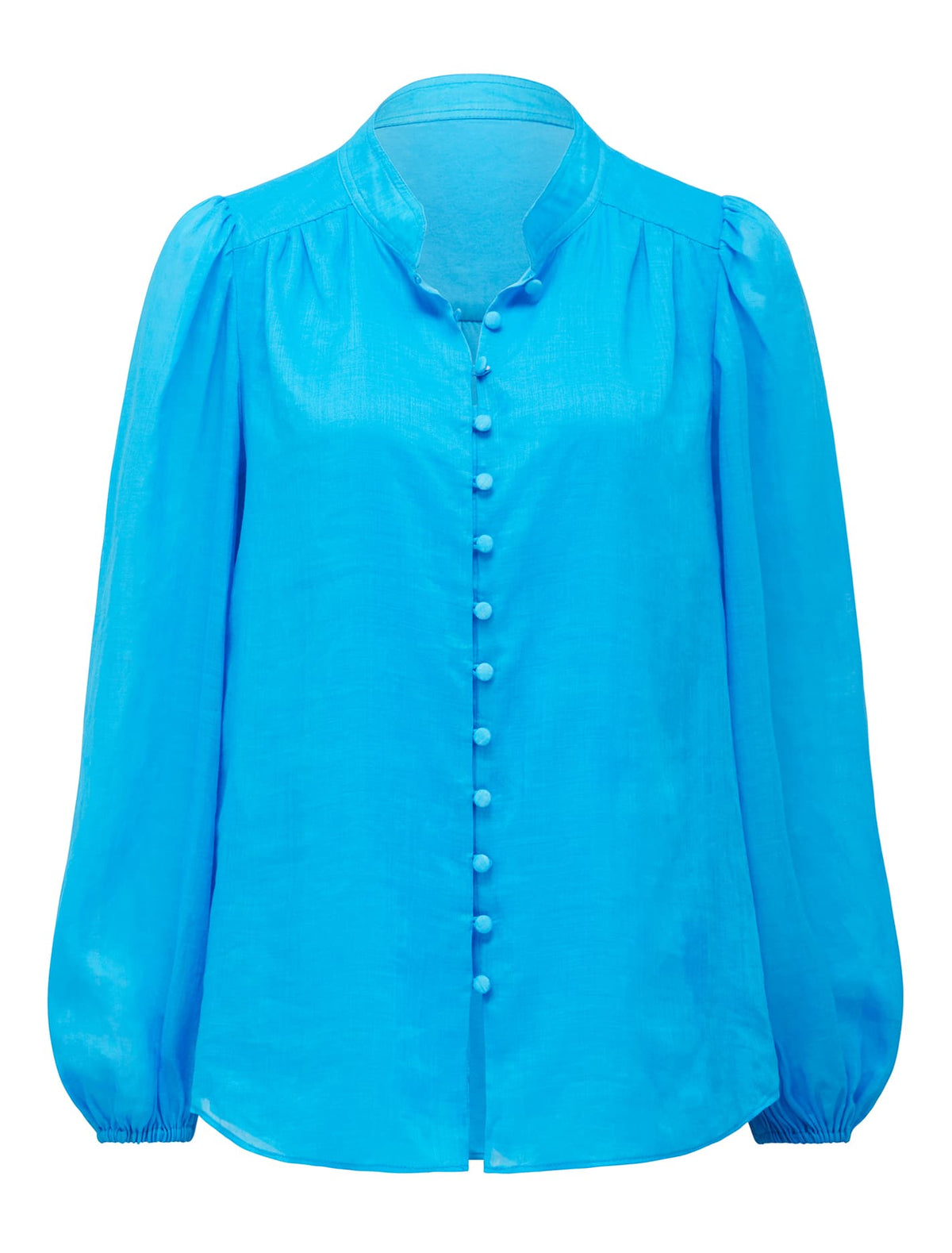 Amelia Button Down Blouse Vivid Cornflower_mannequin