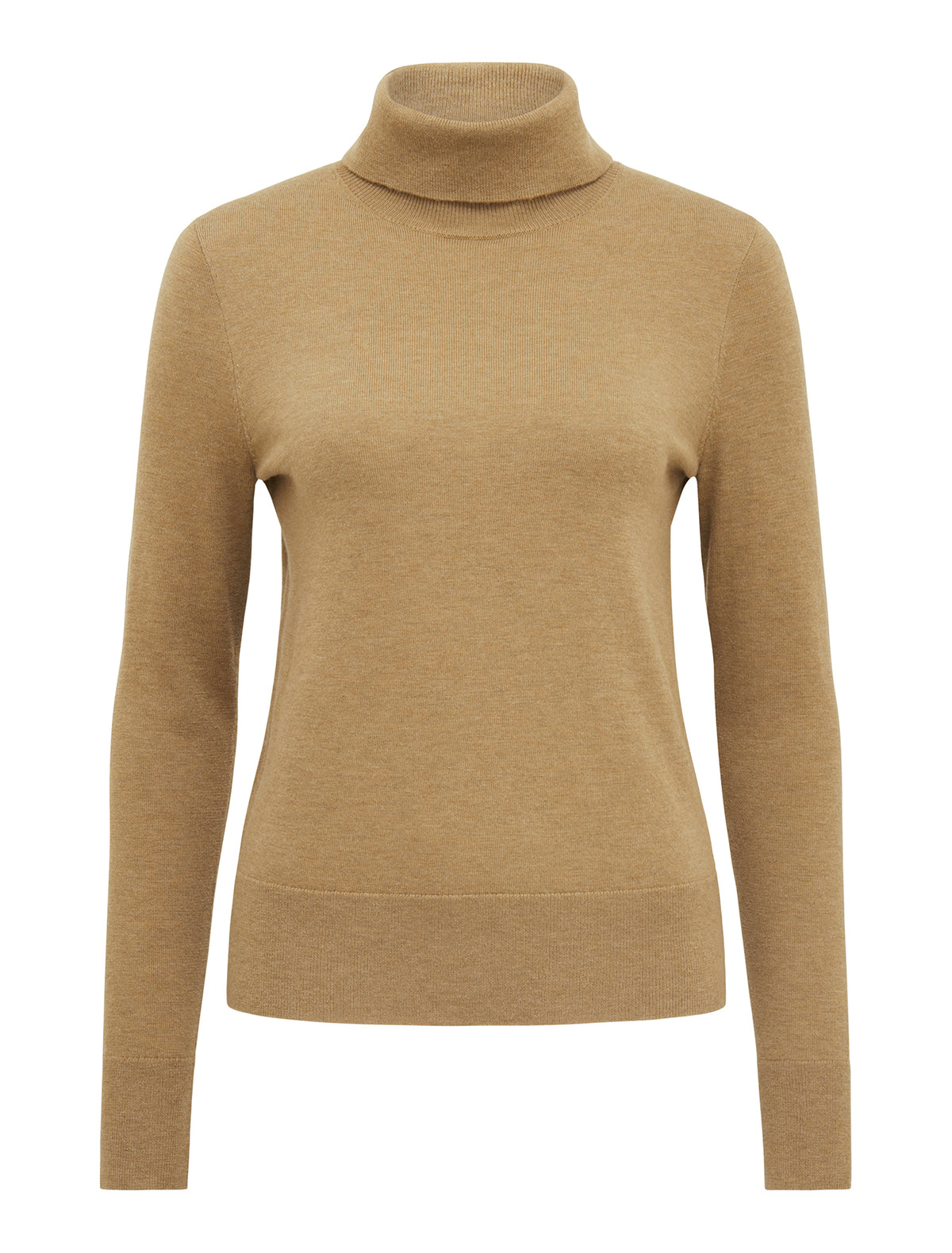 Sarah Layering Roll Neck Knit Top Camel_mannequin