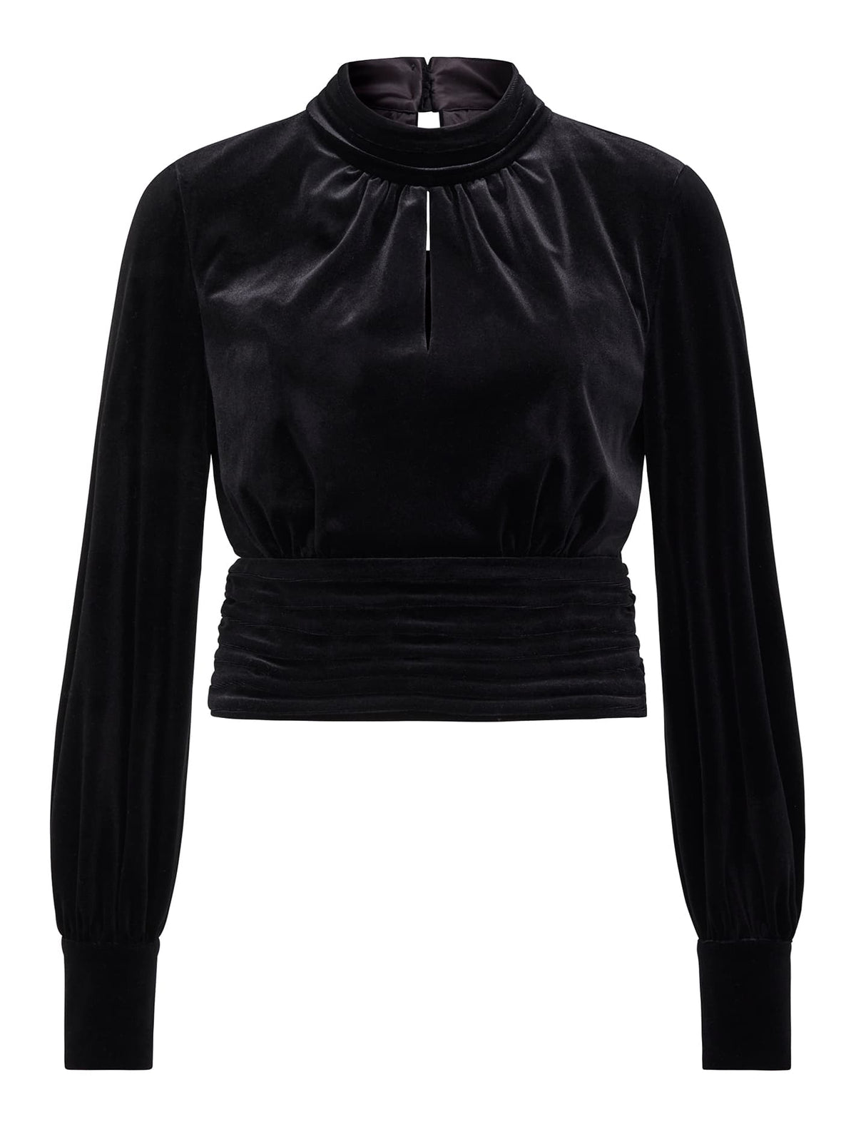 Viola Velvet Keyhole Top Black_mannequin