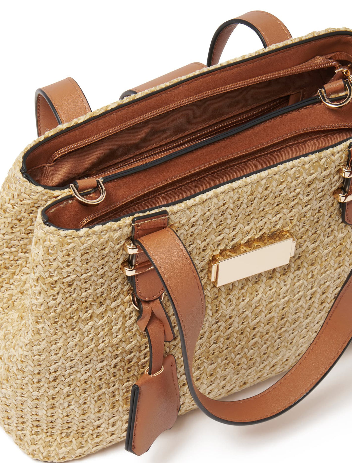 Bonnie Weave Small Tag Tote Tan/Natural_mannequin