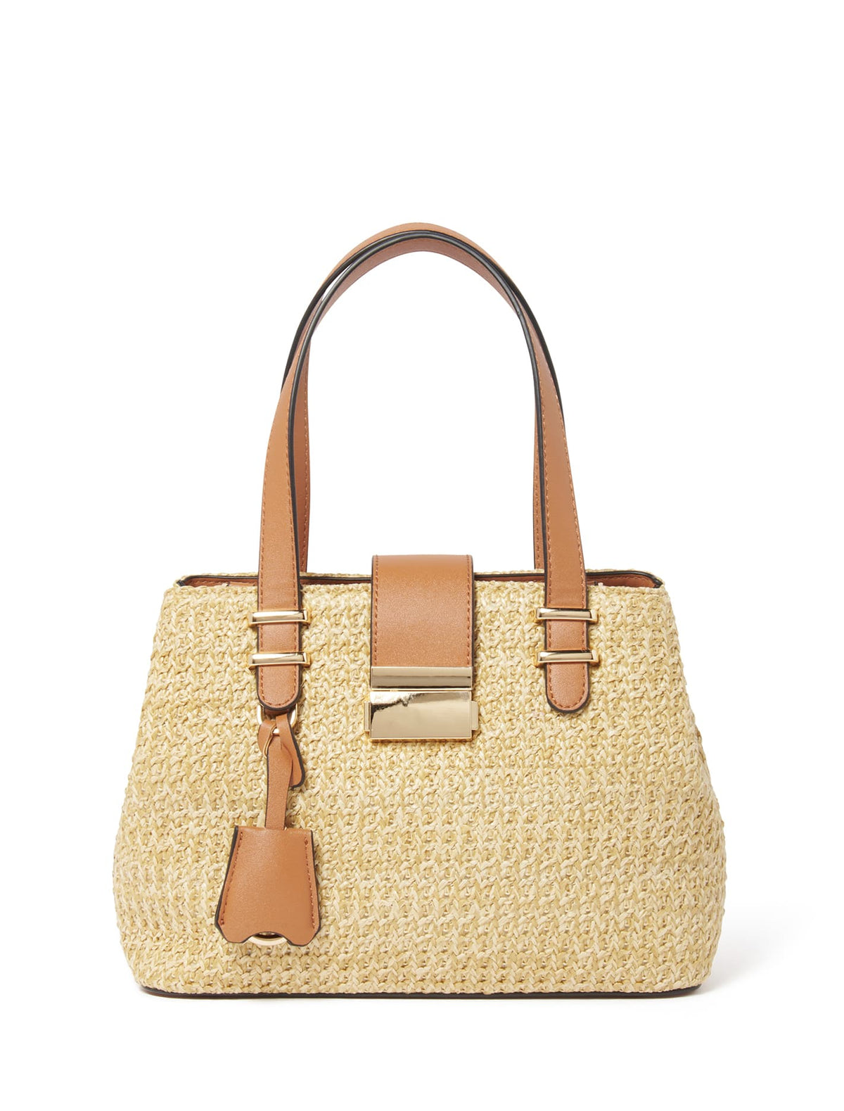 Bonnie Weave Small Tag Tote Tan/Natural_mannequin