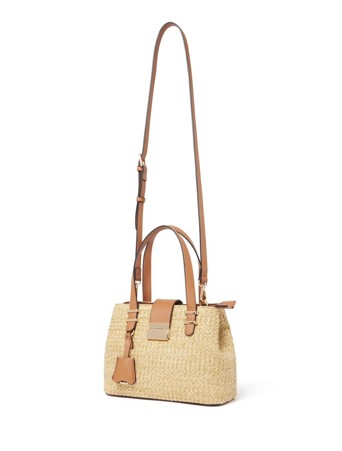Bonnie Weave Small Tag Tote Tan/Natural_mannequin