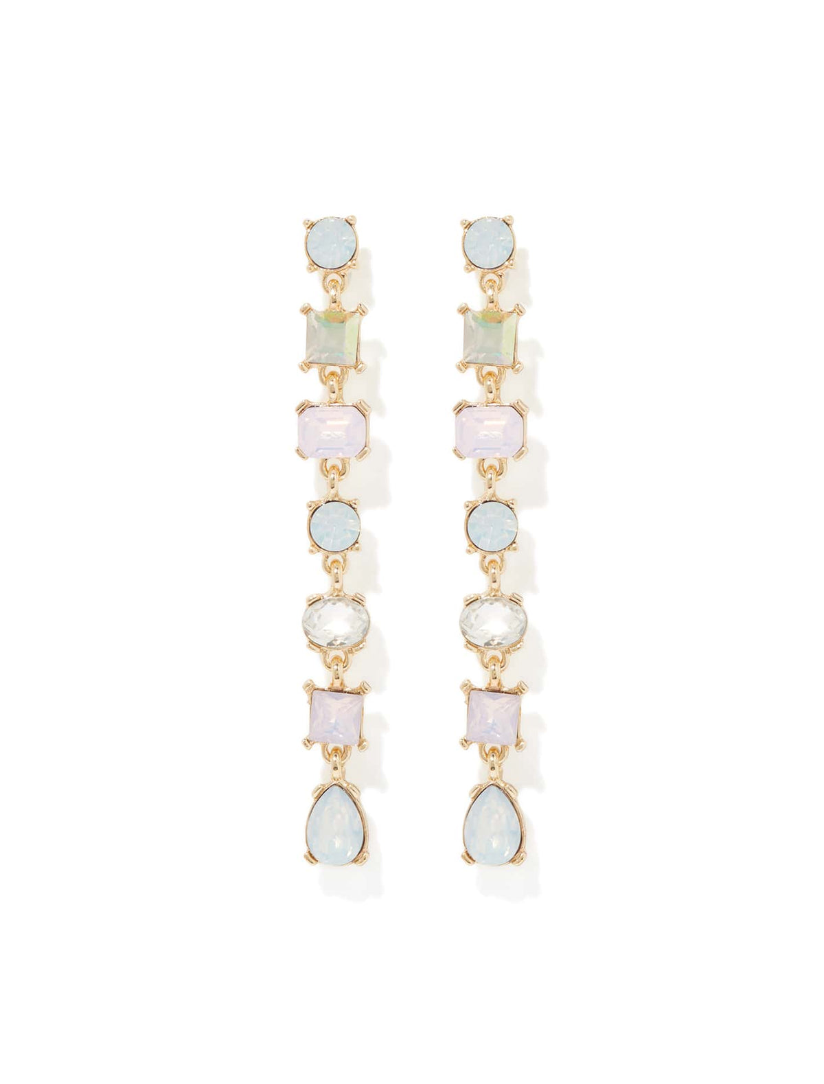 Signature Isabelle Glass Stone Drop Earring Pearl & Gold_mannequin