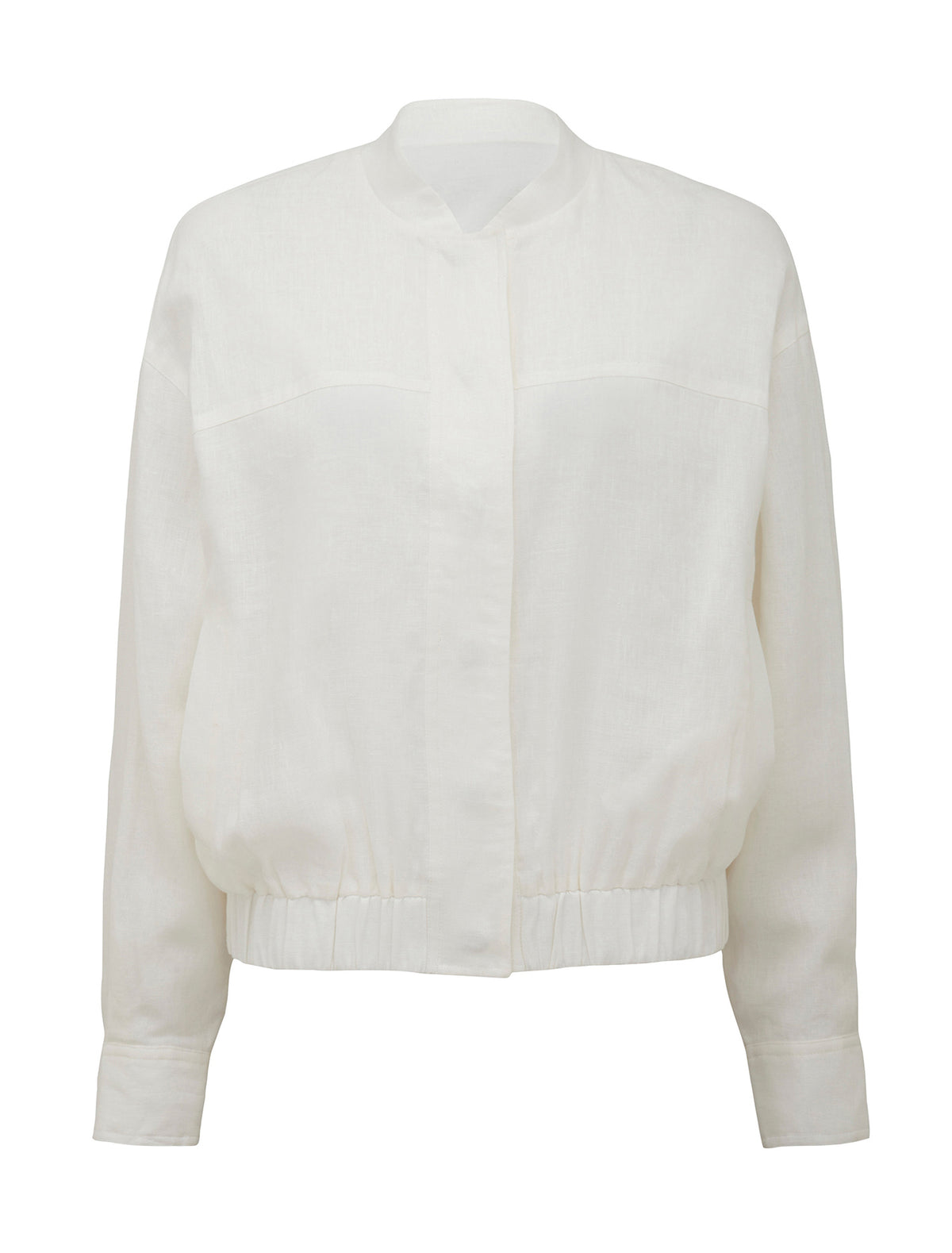 Arlette Linen Bomber Jacket Porcelain_mannequin