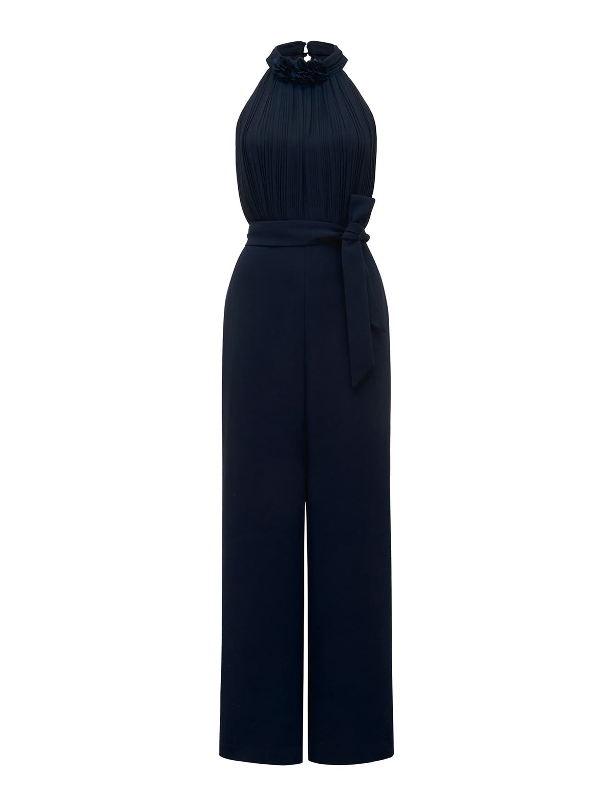 Carter Pleated Rosette Jumpsuit Midnight Blue_mannequin