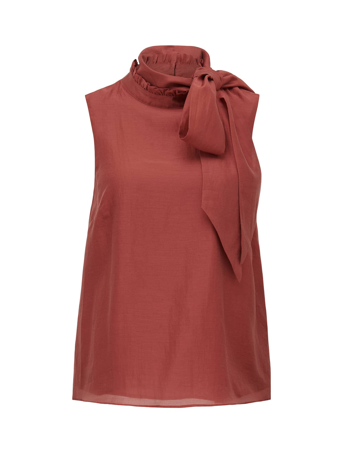 Jane Tie-Neck Sleeveless Top Shiraz_mannequin