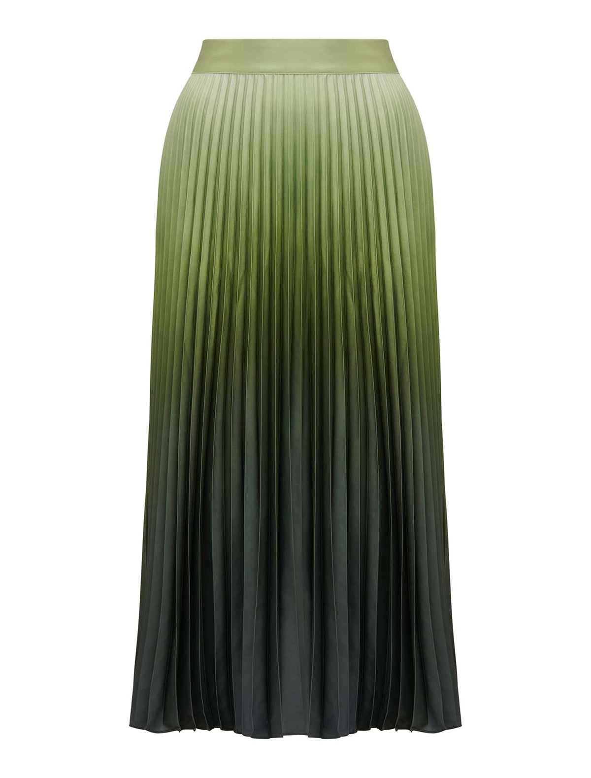Evangeline Satin Pleated Maxi Sage Ombre_mannequin