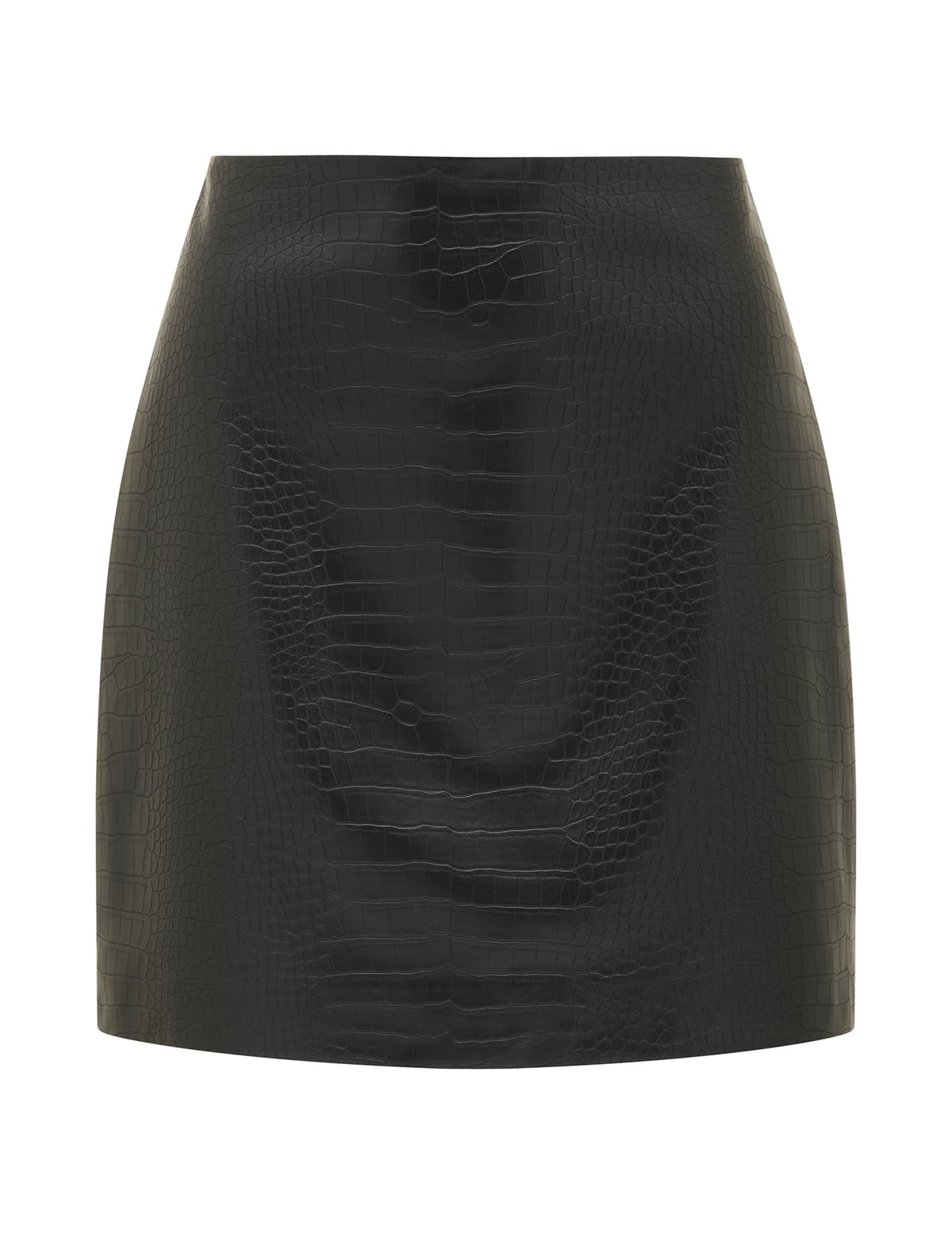 Ivanna Vegan Crocodile Mini Skirt Black_mannequin