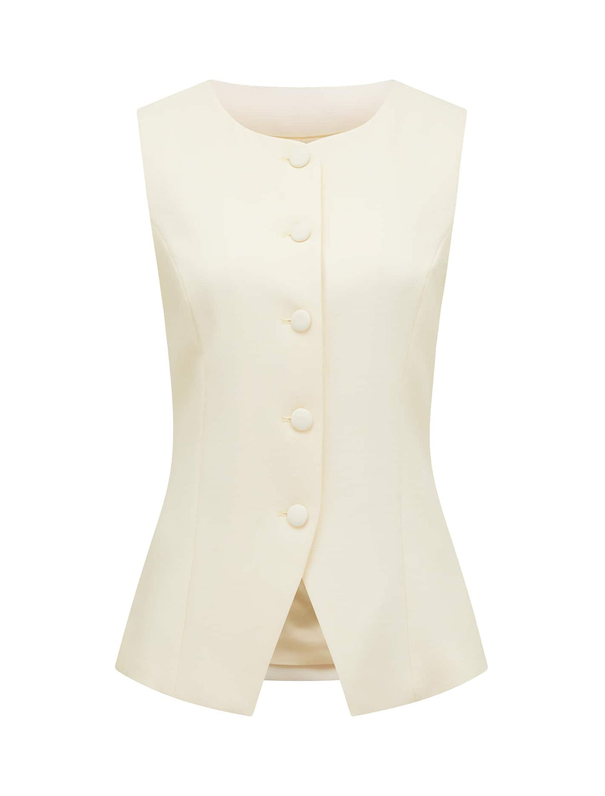 Toni High Neck Waistcoat Soft Yellow Suit_mannequin