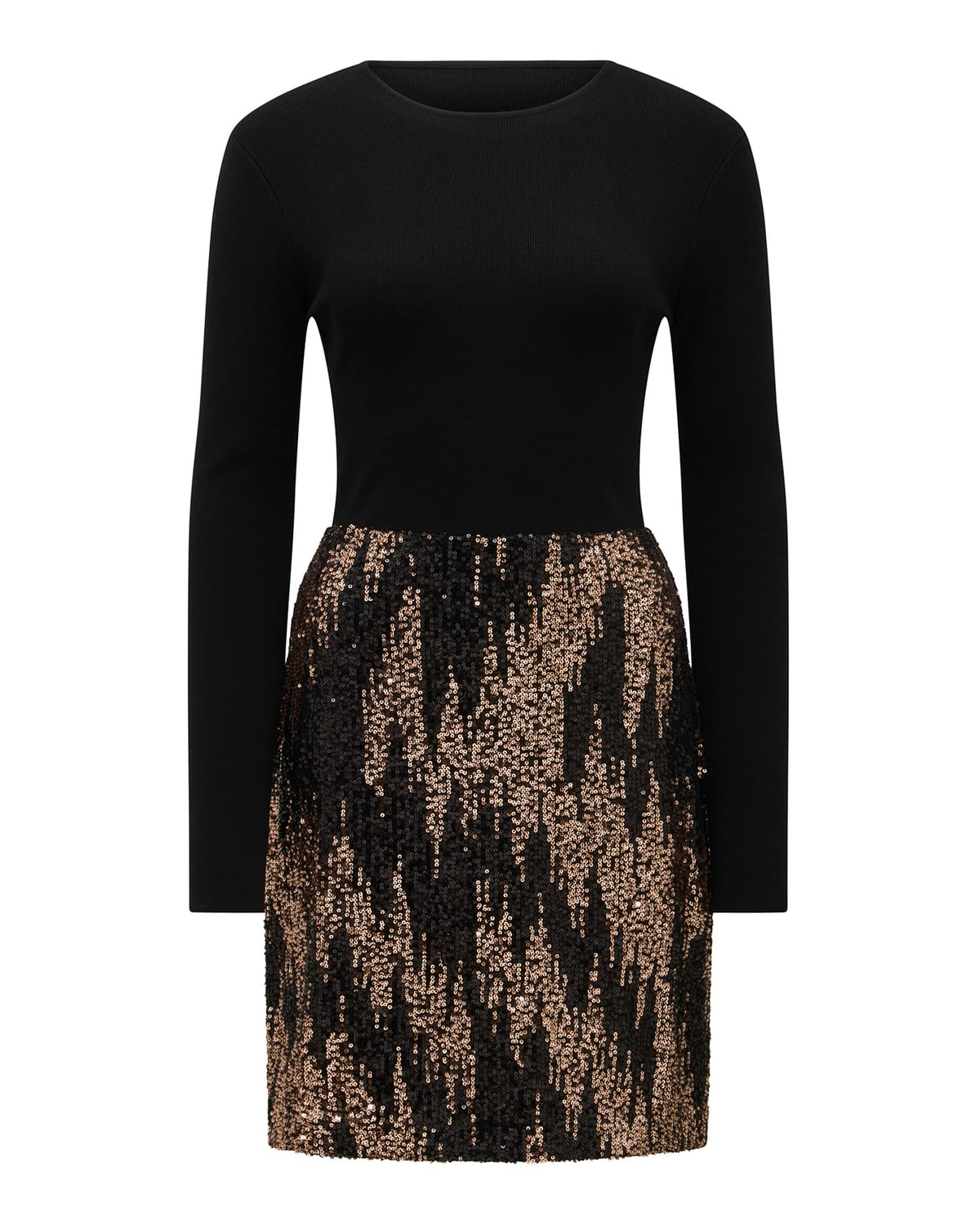 Kylie Sequin Knit Dress Black Sequin_mannequin