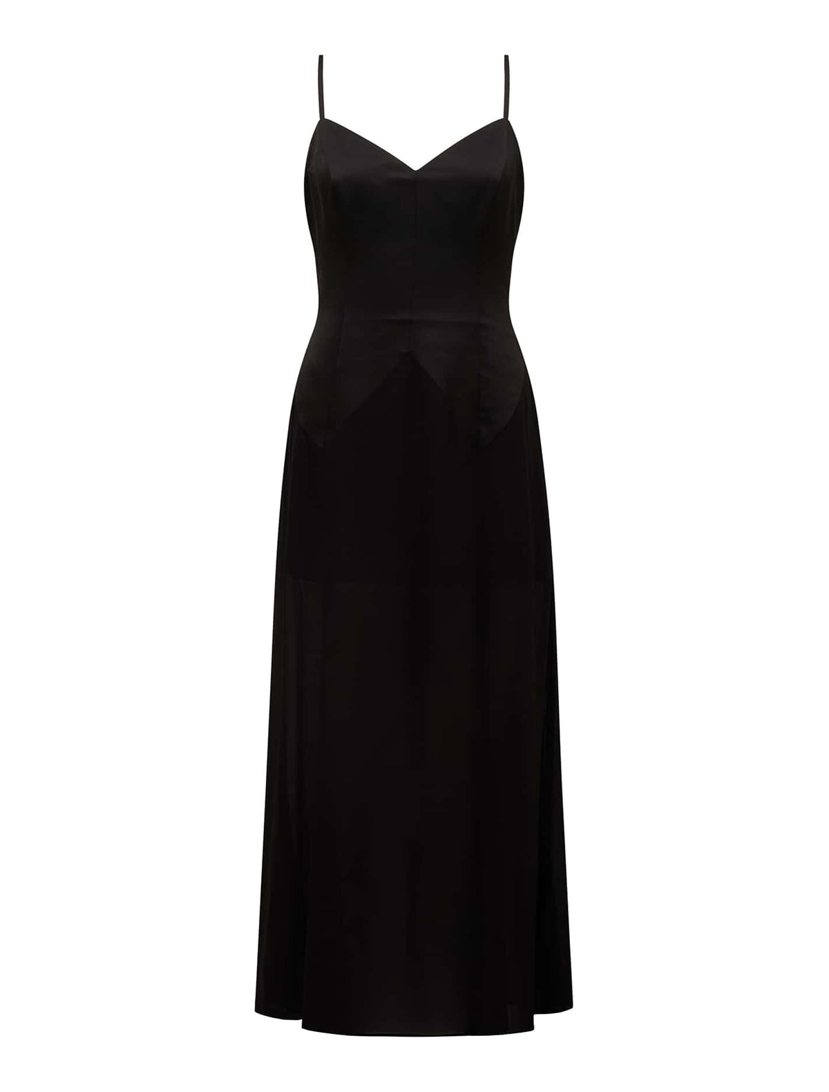 Scarlett Sheer-Skirt Maxi Dress Black_mannequin