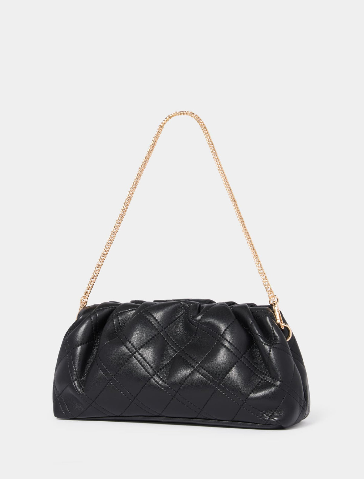 Signature Saskia Soft Quilt Clutch Black_mannequin