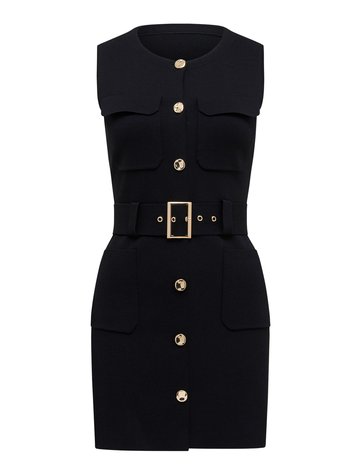 Parker Petite Luxe Utility Mini Dress Black_mannequin